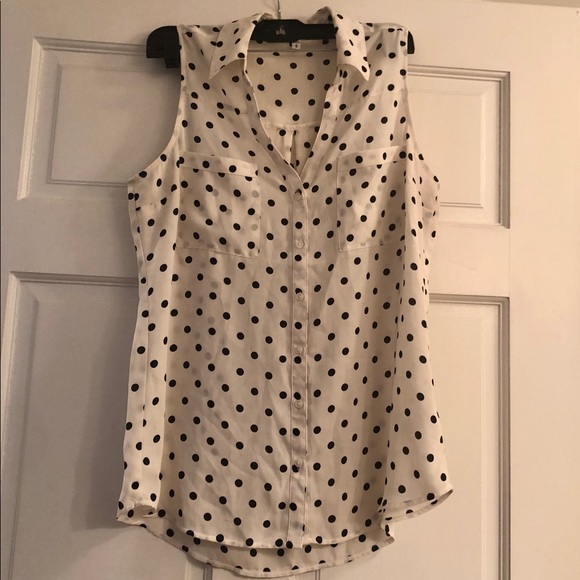 Express | Button down polka dot tank with pockets - Picture 4 of 4